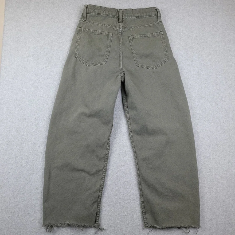 Women's High-Rise Wide Leg Jeans in Olive Green